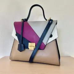 JADISE グレースコンチネンタル ハンドバッグ 切替 マルチカラー 2way