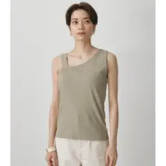 【AZUL BY MOUSSY】オリーブグリーン リブ編み タンクトップ