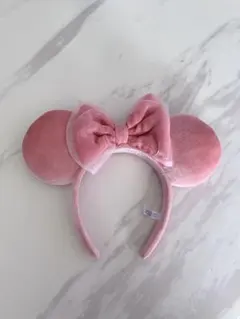 ディズニー カチューシャ ミニー ベロア リボン ピンク