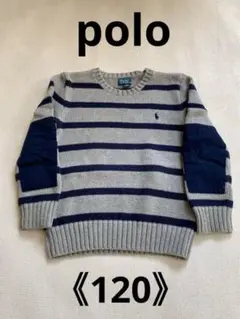 (美品)ラルフローレン ケーブルニット セーター 紺 ポニー刺繍