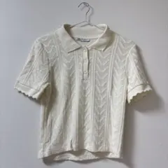 ZARA アイボリー ニットシャツ