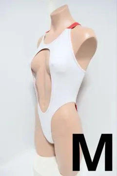 ホワイト/レッド ワンピース水着