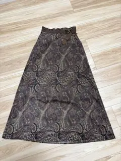PAGEBOY ペイズリー柄フレアロングスカート F