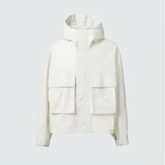 【ユニクロ U】ユーティリティフーデッド　ジャケット　ライトグレー　M