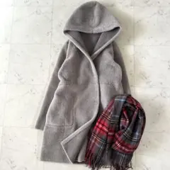 極美品♪ネミカ リバーシブルボアフーデッドコート フェイクムートン byレリアン