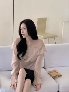 【 DHOLIC 】 frilled off-shoulder blouseのサムネイル