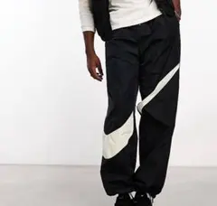 2XL 新品 ナイキ ウーブンパンツ ビッグスウッシュ ナイロンパンツ 黒