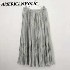 【AMERICAN HOLIC】 ティアードプリーツロングスカート　M　フレア