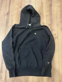 champion 90s USA製 黒 L 刺繍タグ リバースウィーブパーカー