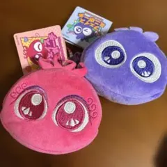 フェイスミニポーチ 2個セット カラナビ付　わかさ生活　ブルブルくん