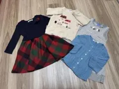 familiar ワンピース2枚/トレーナー/カーディガン　4点セット　90cm