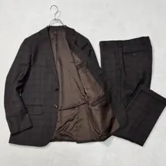 『ビームスハート』マーチンソン別注生地 チェック セットアップスーツ ブラウン