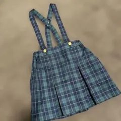 サスペンダー付きチェック柄スカート