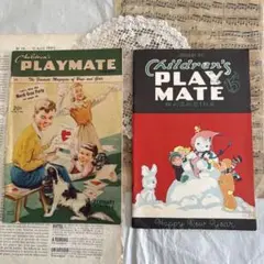 2冊セット可愛いビンテージ雑誌①バレンタイン洋書ジャンクジャーナル素材 絵本