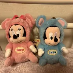 ミッキー・ミニー ぬいぐるみバッチ 2020年 干支　ねずみ