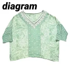 シルク100 diagramグレースコンチネンタル パール ペイズリートップス