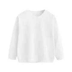 厚手 トレーナー 120cm 長袖 白色 綿 子供 スウェット 通気 保温 吸汗