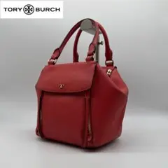 【極美品】Tory Burch レザー ハンドバッグ ミニボストン 大容量 赤
