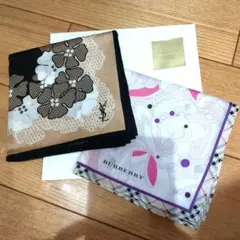 YSLとBURBERRYのハンカチ2枚セット　値下げ