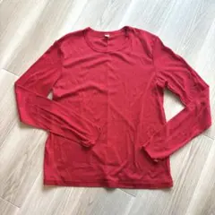 未使用　GU ソフトシアークルーネックT 長袖　赤L