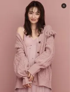 【gelato pique】ハートアランフリルカーディガン