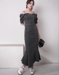 バストオープンデニムマーメイドワンピース LIP SERVICE リップサービス