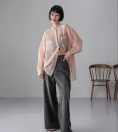 LOWRYS FARM シアーシャツ　LS ピンク