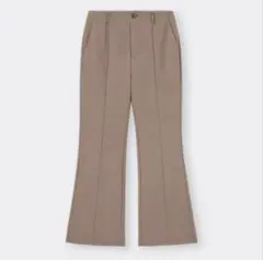 GU ジーユー〔XL〕カットソーカラーフレアスラックスパンツ ピンク ズボン