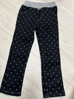 水玉模様の長ズボン 裏起毛