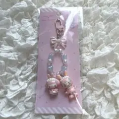 ハローキティ　ベリエ　ストラップ　キーホルダー　サンリオ　メゾピアノ　ピンク