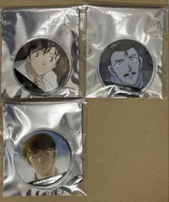名探偵コナン 場面写TDカバー付き缶バッジ 毛利蘭 毛利小五郎 諸伏景光 ①