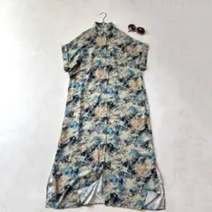 極美品 ジャーナルスタンダードレサージュ 総柄 アート柄シャツワンピースマキシ丈のサムネイル