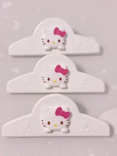 【お得！】【新品】ハローキティ クリップ 3個セット ホワイト　サンリオ