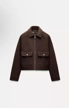 ZARA ソフトジップアップジャケット S ブラウン