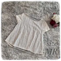 【アフタヌーンティー ワードローブ】レース切替 カットソー MRサイズ グレー系