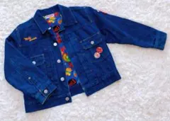 ミキハウス MIKIHOUSE デニムジャケット Gジャン ワッペン 総柄 豪華