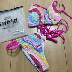 SHEIN マルチカラービキニ 水着 カラフル ピンク 新品未使用☺︎ S