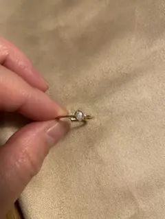 agete オパール　ピンキーリング　k10 イエローゴールド　5号