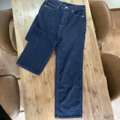 GU ストレートデニム L ダークブルー