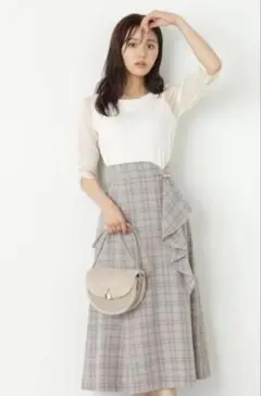 PROPORTION BODYDRESSINGラッフルマーメイドチェックスカート