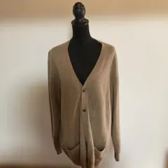 か*＊様 ベージュ 4XL ボタン付きカーディガン