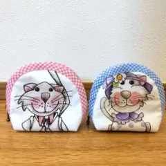 ハンドメイド　ポーチ　ロラライハリス　ねこ