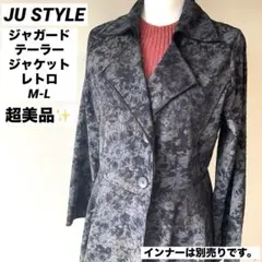 超美品★JU STYLE ジャガード テーラージャケット レトロ M-L