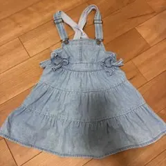 デニムフリルジャンバースカート 100cm