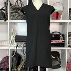 YOKO CHAN Vネック ひざ丈ワンピース 黒 36 日本製のサムネイル
