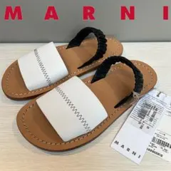 新品 定価8.3万MARNI マルニ レザー サンダル 35 白 黒 22.5のサムネイル