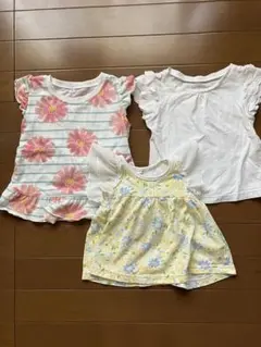 西松屋半袖3枚セット 半袖 Tシャツ 洗い替えトップス　80サイズ 子ども服