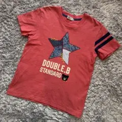 ミキハウス ダブルビー 星柄パッチワークTシャツ 130