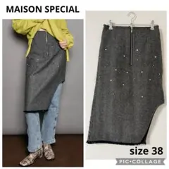 MAISON SPECIAL メゾンスペシャル スタッズアシンメトリースカート
