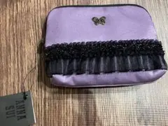 ANNA SUI パープル ポーチ フリル付き